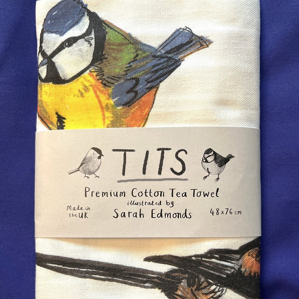 Tea Towel Sarah Edmonds Illustration TitBirds NWT